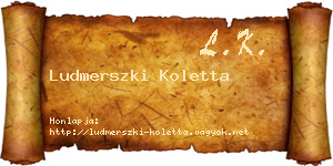 Ludmerszki Koletta névjegykártya