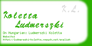 koletta ludmerszki business card